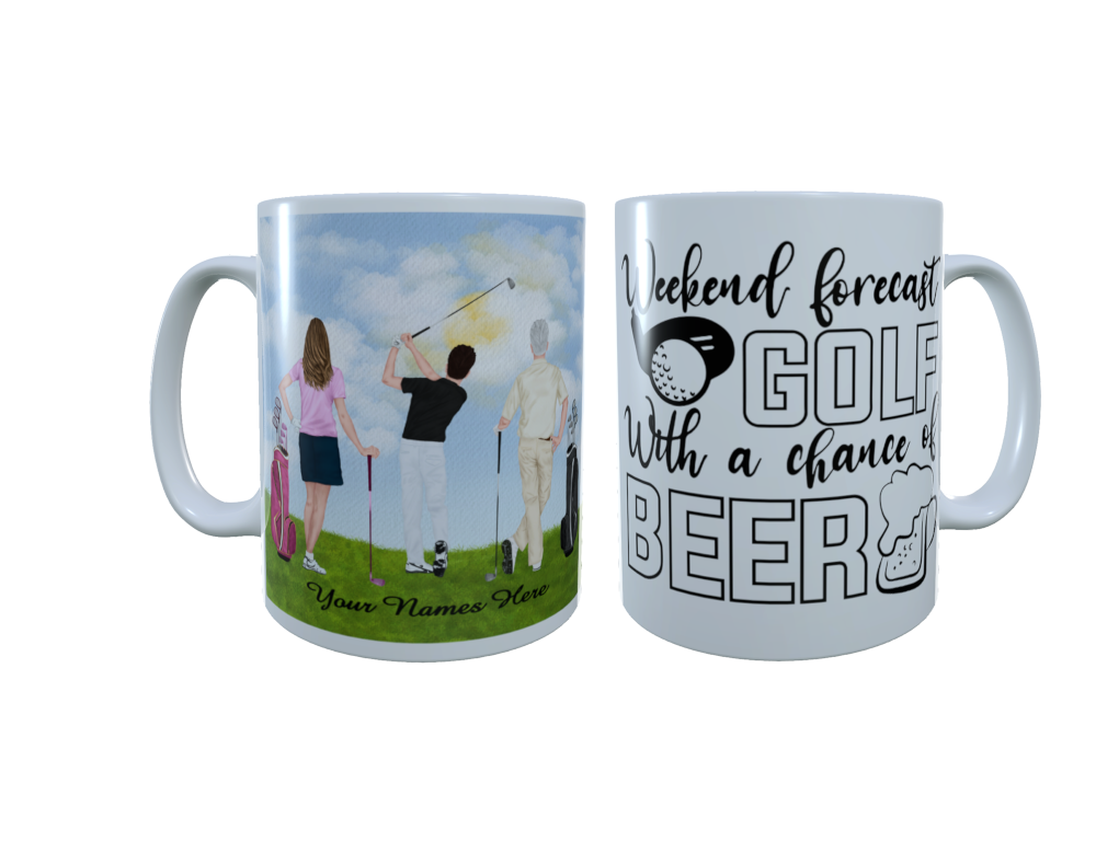 Golf Friends Custom Mug, Personalised Mug, Design Your Own Golf - Click Image to Close